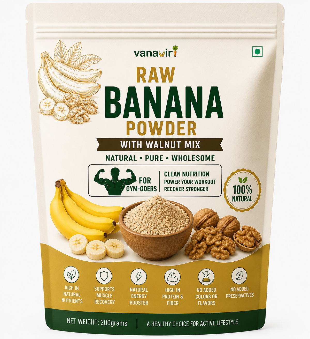 Bananna-wallnut powder